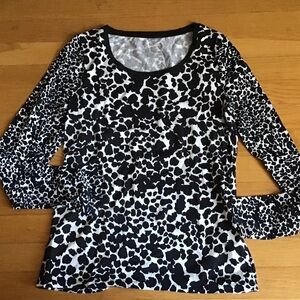 Ann Taylor Monochrome Animal Print Blouse